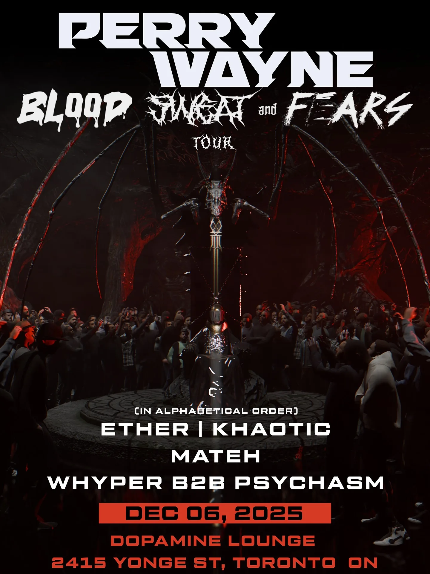 BLOOD, SWEAT & FEARS TOUR — Perry Wayne flyer