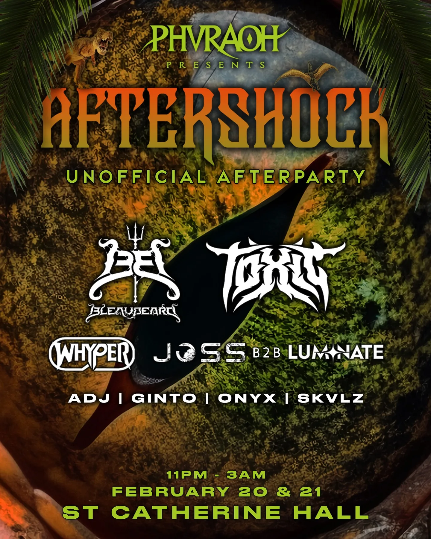 AFTERSHOCK AFTERPARTY — Toxic Direct Support flyer
